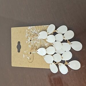 White drop dangling earrings